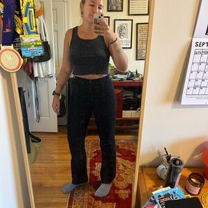 Everlane High Rise Flare Black Jeans